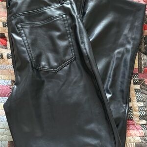 Abercrombie & Fitch Black Faux Leather Skinny Jeans